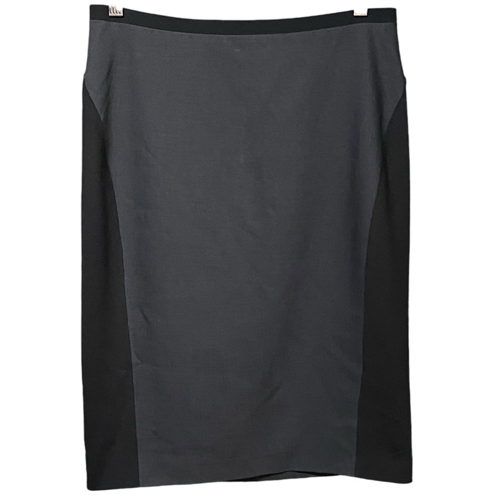 T Tahari Gray Black Pencil Skirt Size 6 Side Panel Workwear CorpCore Y2K